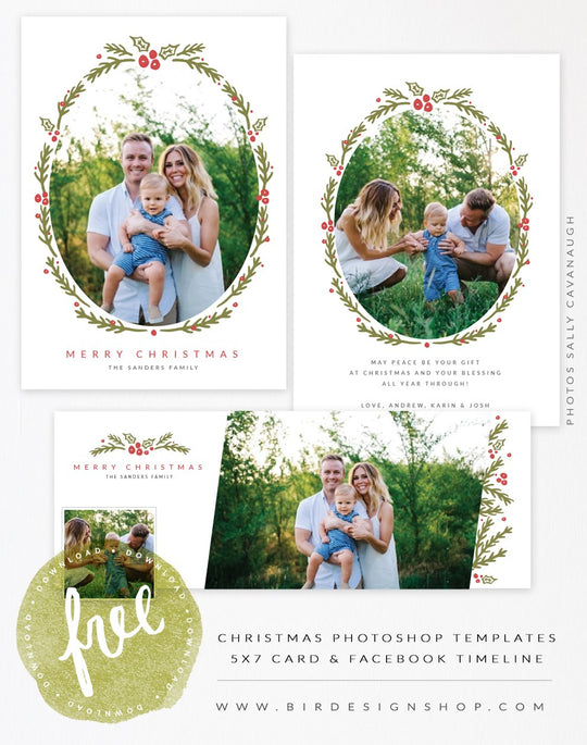 August freebie - Christmas card & FB timeline templates