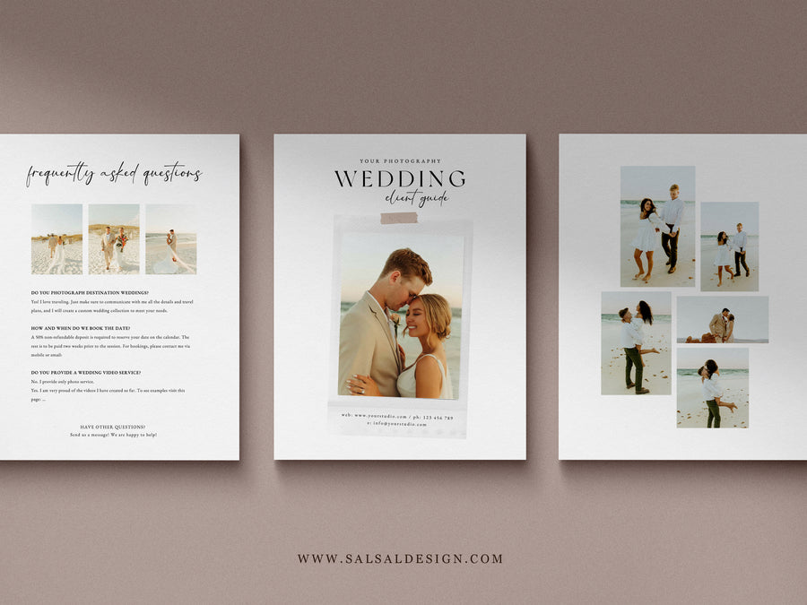 CANVA Wedding Photography Price Guide magazine Template, Pre-written Wedding Welcome Guide Template, PSD Photoshop price list CANVA template - MG061