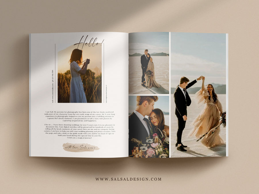 CANVA Wedding Photography Price Guide magazine Template, Pre-written Wedding Welcome Guide Template, PSD Photoshop price list CANVA template - MG062