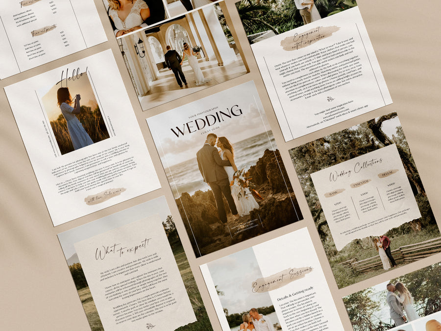 CANVA Wedding Photography Price Guide magazine Template, Pre-written Wedding Welcome Guide Template, PSD Photoshop price list CANVA template - MG062