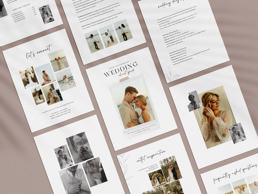 CANVA Wedding Photography Price Guide magazine Template, Pre-written Wedding Welcome Guide Template, PSD Photoshop price list CANVA template - MG061