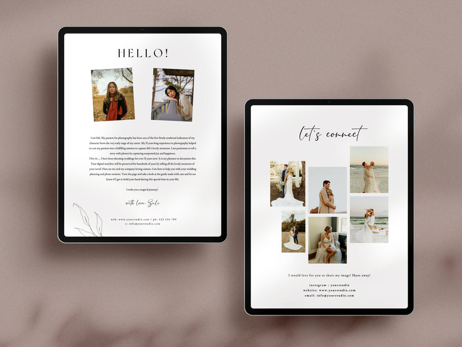 CANVA Wedding Photography Price Guide magazine Template, Pre-written Wedding Welcome Guide Template, PSD Photoshop price list CANVA template - MG061