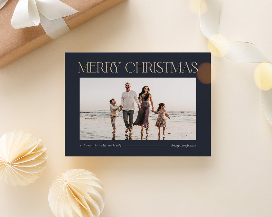 Merry Christmas Card Template, Editable Christmas photo Card Canva Template, Photoshop Happy Holiday Card Template, Holiday Photo Card 5x7 - CD467