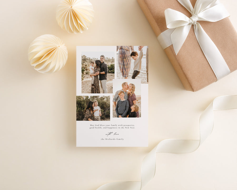 Canva Christmas Card Template, 5x7 Photoshop and Canva template for Family photo card, Printable Photography Merry Christmas Photo card - CD470