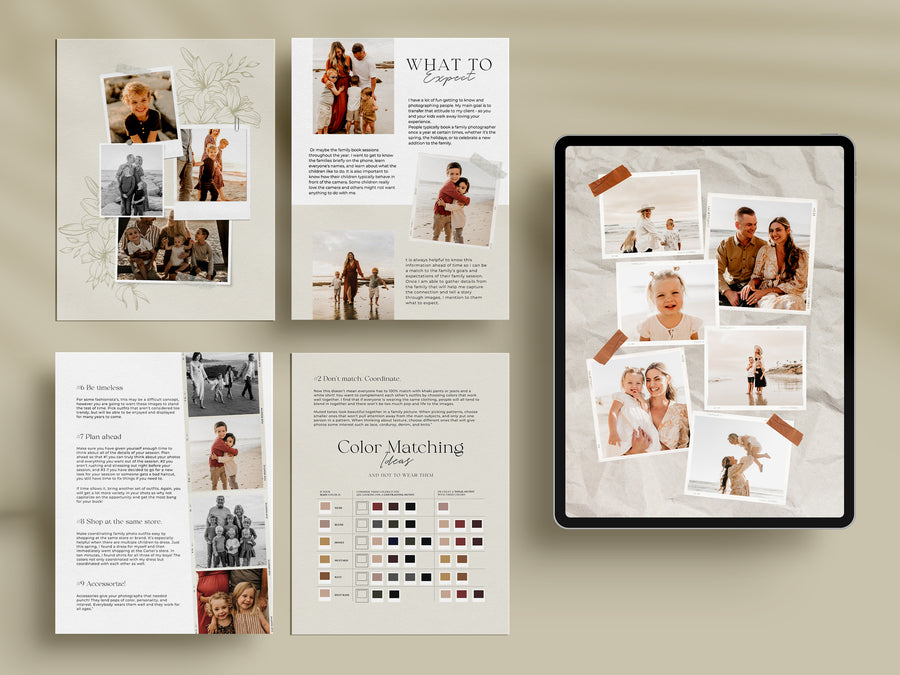 CANVA Family Photography style Guide magazine Template, Pre-written Family Session Welcome Guide Template, Photoshop price list CANVA template - MG066