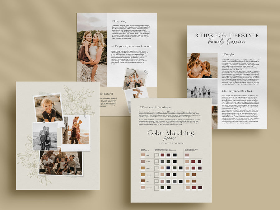 CANVA Family Photography style Guide magazine Template, Pre-written Family Session Welcome Guide Template, Photoshop price list CANVA template - MG066