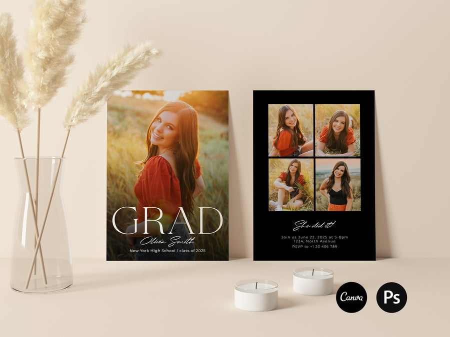 Class Of 2025 Graduation Invitation Card Template - G466