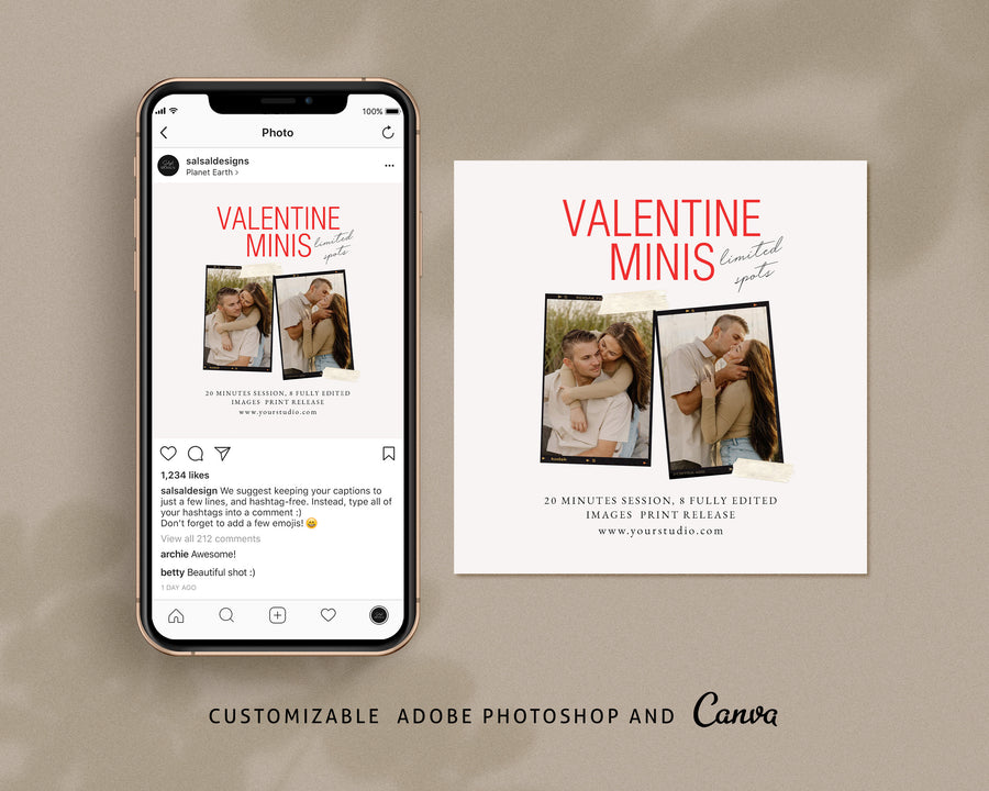 Valentine Mini Session Template For Photographers - MINI458