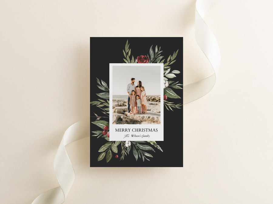 Merry Christmas Family Photo Card Template - CD524