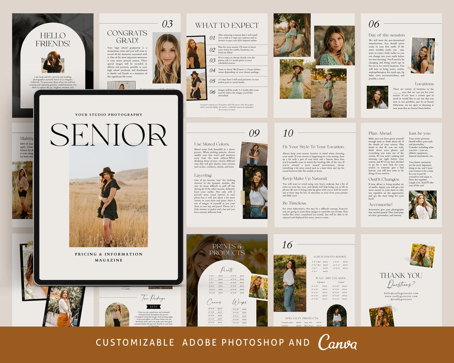 Graduation Photography Welcome Guide Template - MG079