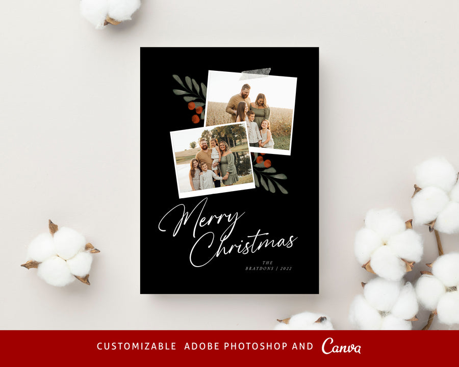 Berry Blossom - Christmas Card Template - CD455