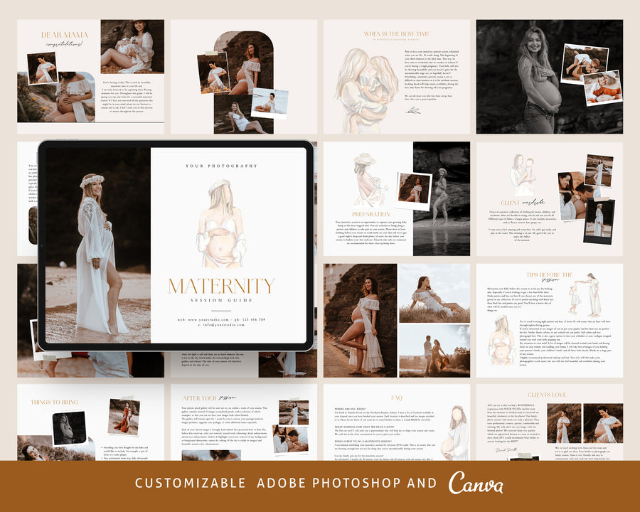 Maternity Session Style Guide Canva & Photoshop Template, Photography What to Wear, Maternity Session, Maternity Session Preparation - MG053