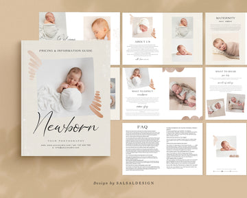 Newborn Photographer Welcome Guide Template, Canva Photography Magazine Template, Newborn Session Prep Guide, Photoshop Marketing What to wear- MG032