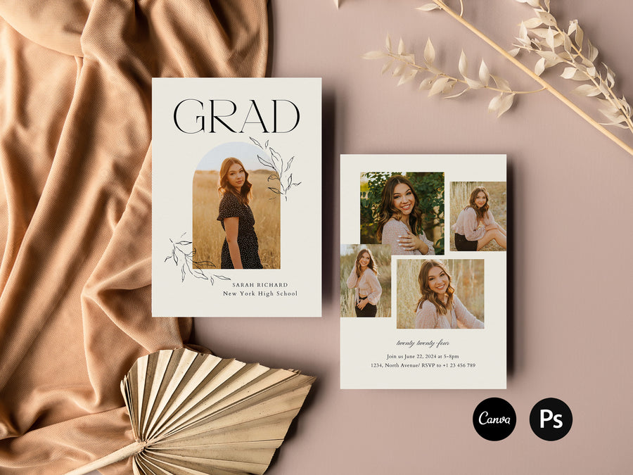 Graduation Bundle - Announcement, Invitation, Thank You Card & IG Story Templates - G447