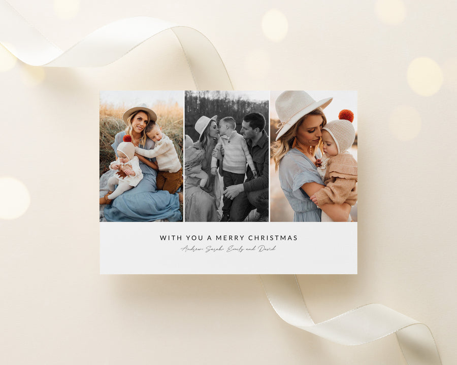 Black And White Merry Christmas 5x7 Template - CD488