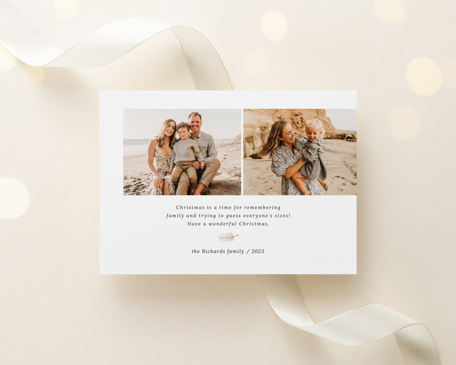 Golden Merry Christmas Card Template, Holiday Card Template, Canva Template, 5x7 Christmas photo card,Printable Photoshop Holiday Photo Card - CD481