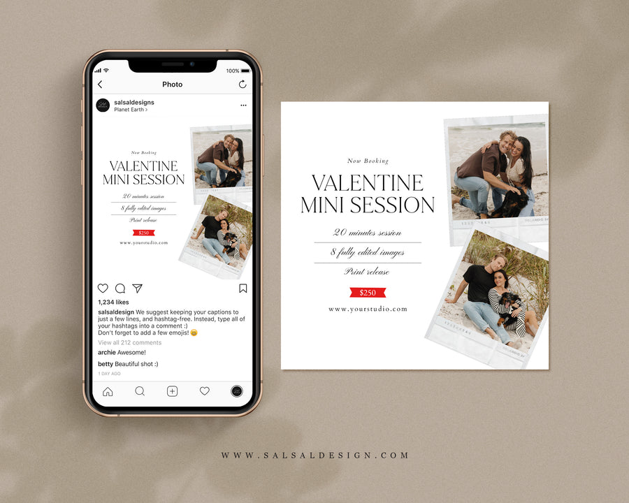 Valentine Mini Template for Photographers - MINI460