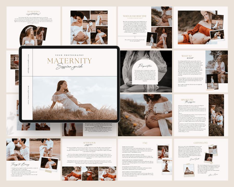 Maternity Session Style Guide Canva & Photoshop Template, Photography What to Wear, Maternity Session, Maternity Session Preparation - MG049