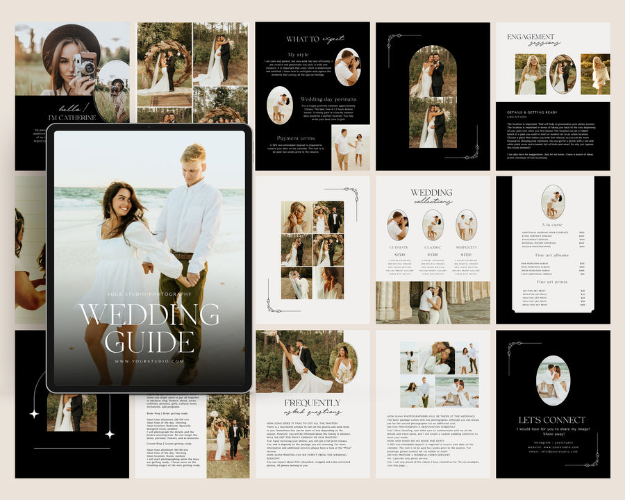 CANVA Wedding Photography Price Guide magazine Template, Pre-written Wedding Welcome Guide Template, PSD Photoshop price list CANVA template - MG064