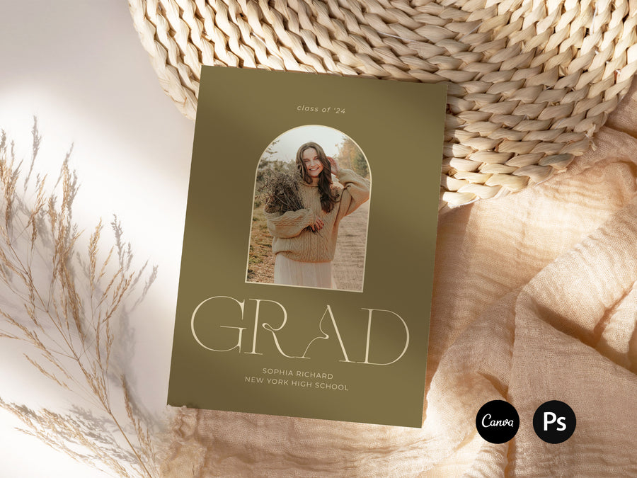 Graduation Announcement and Invitation Card Template - G455