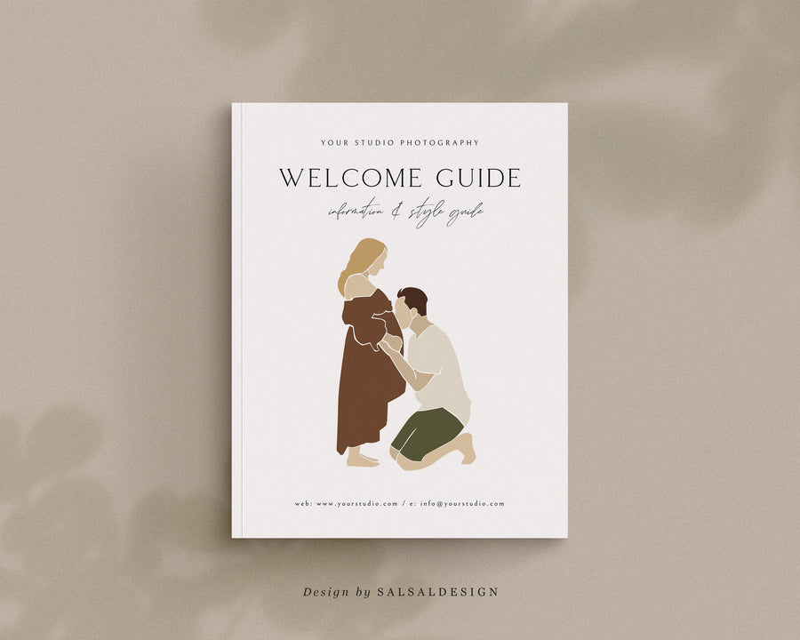 Canva Family Session Welcome Guide, Photoshop Photography Style Guide Template, Editable What to Wear, Digital price list for Photographers - MG042