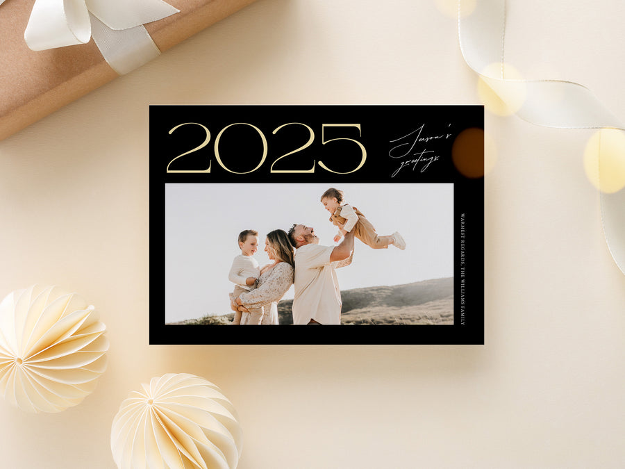 2025 Holiday Family Photo Card Template - CD534