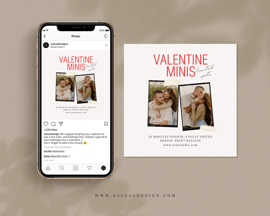 Valentine Mini Session Template For Photographers - MINI458