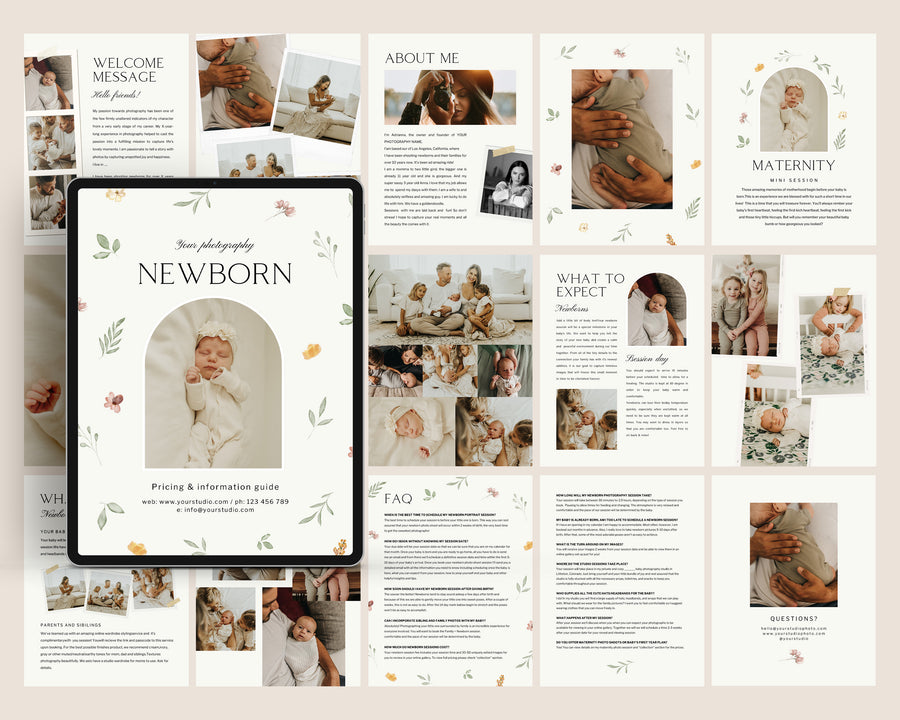 Newborn Photographer Welcome Guide and Magazine Template - MG078