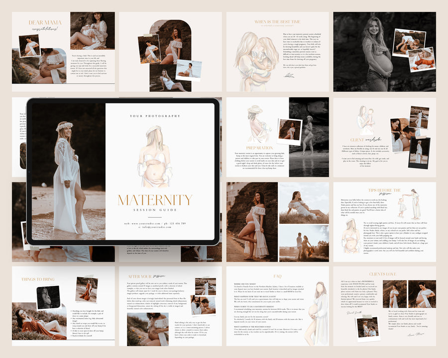 Maternity Session Style Guide Canva & Photoshop Template, Photography What to Wear, Maternity Session, Maternity Session Preparation - MG053