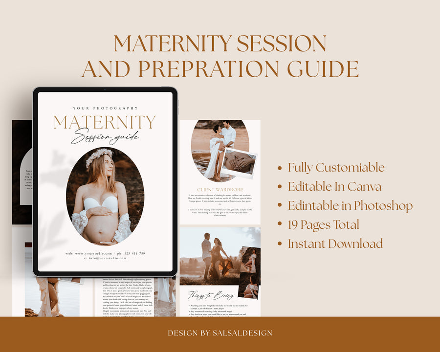 Maternity Session Style Guide CANVA & Photoshop Template, Maternity Session Photography Welcome Guide, Maternity Session Canva Guide - MG044