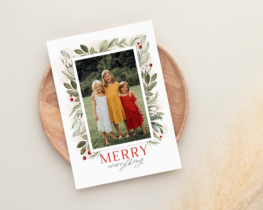 Christmas Card Template, Photoshop & Canva Template, Editable Holiday Card Template,Greeting Card, Christmas Photo Card, Merry Christmas - CD459