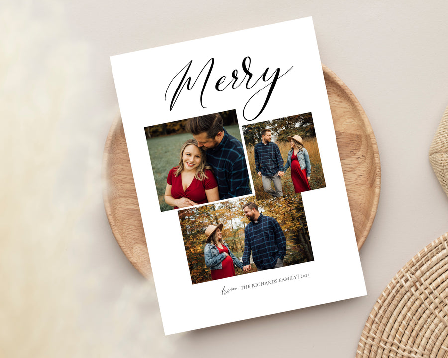 Christmas Card Template, Photoshop & Canva Template, Editable Holiday Card Template,Greeting Card, Christmas Photo Card, Merry Christmas - CD451