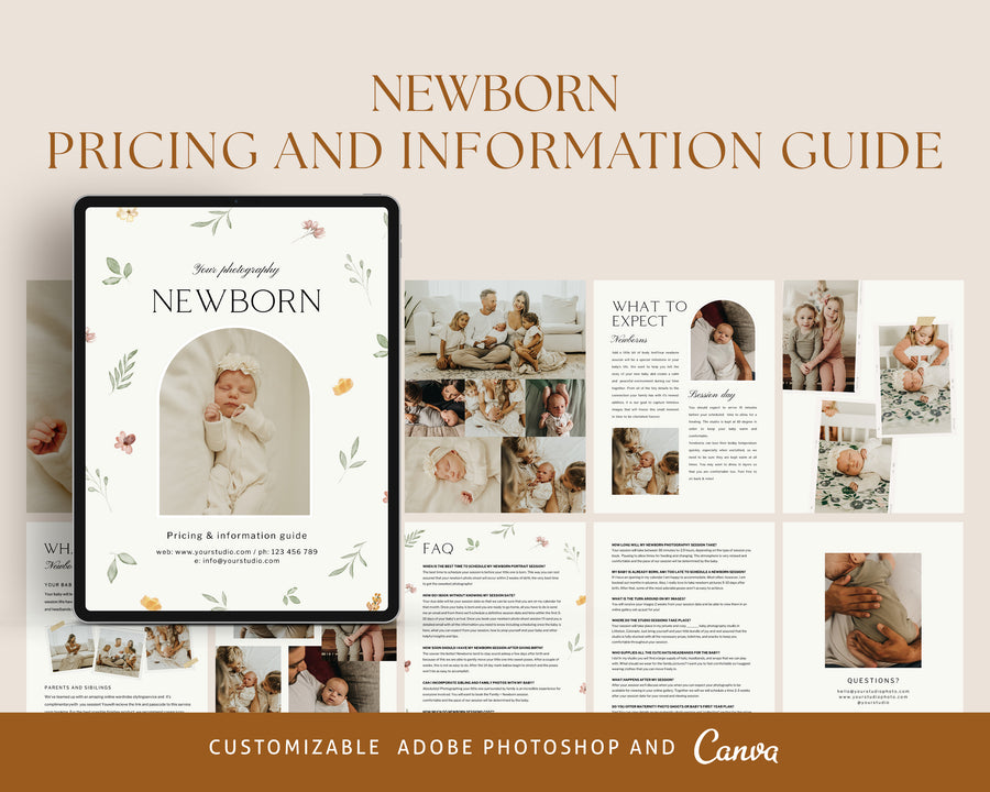 Newborn Photographer Welcome Guide and Magazine Template - MG078