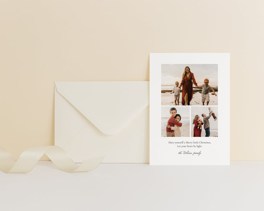 Canva Merry Christmas Card Template, 5x7 Printable Photography Holiday card template, Photoshop and Canva template for Family Photographer - CD476