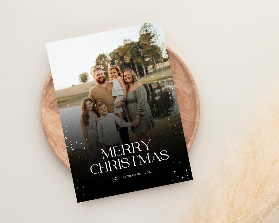 Christmas Card Template, Photoshop & Canva Template, Editable Holiday Card Template,Greeting Card, Christmas Photo Card, Merry Christmas - CD463