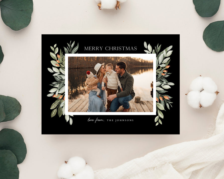 Editable Christmas Canva & Photoshop Card Template, Christmas Editable Card, Christmas Printable Card, Christmas Editable Photo Card - CD457