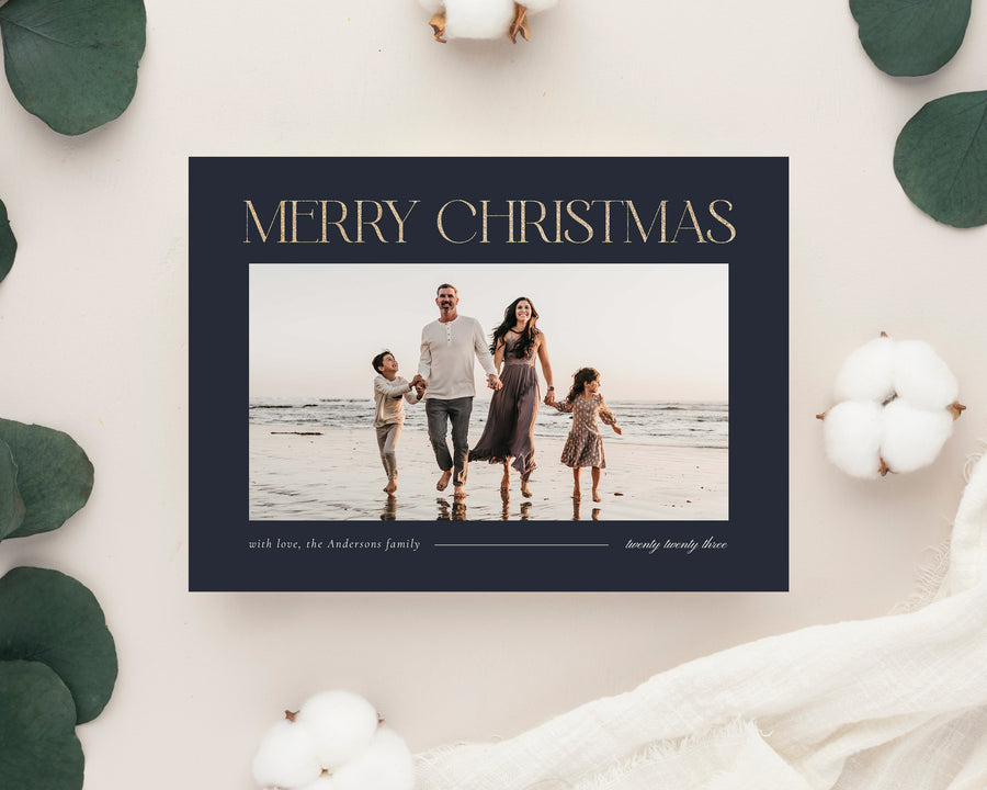 Merry Christmas Card Template, Editable Christmas photo Card Canva Template, Photoshop Happy Holiday Card Template, Holiday Photo Card 5x7 - CD467