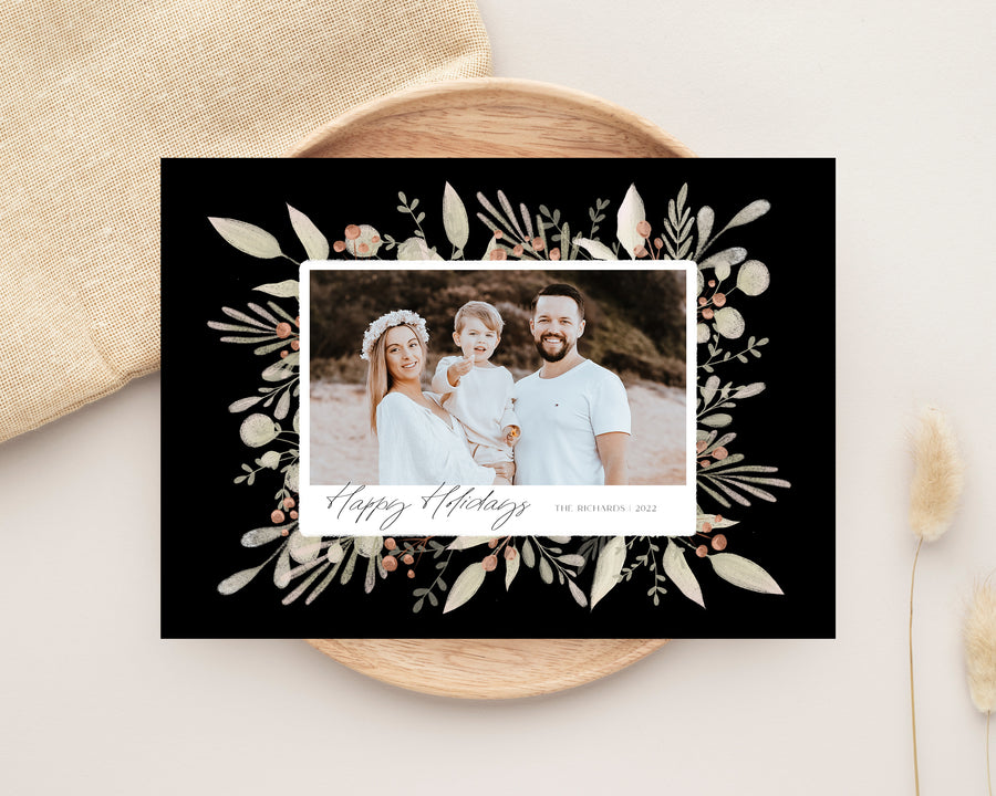 Editable Christmas Canva & Photoshop Card Template, Christmas Editable Card, Christmas Printable Card, Christmas Editable Photo Card - CD450