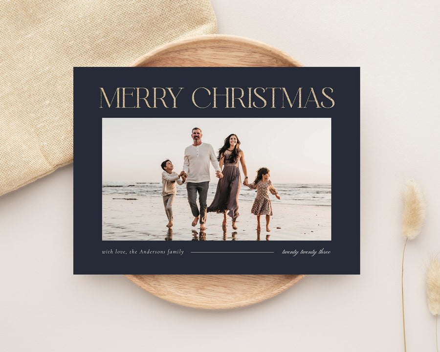 Merry Christmas Card Template, Editable Christmas photo Card Canva Template, Photoshop Happy Holiday Card Template, Holiday Photo Card 5x7 - CD467