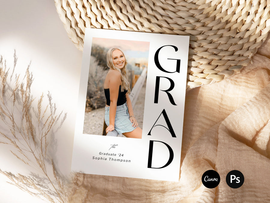 Graduation Announcement and Invitation Card Template - G443