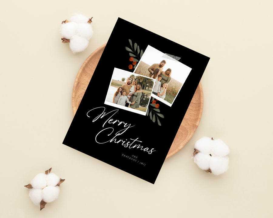 Berry Blossom - Christmas Card Template - CD455