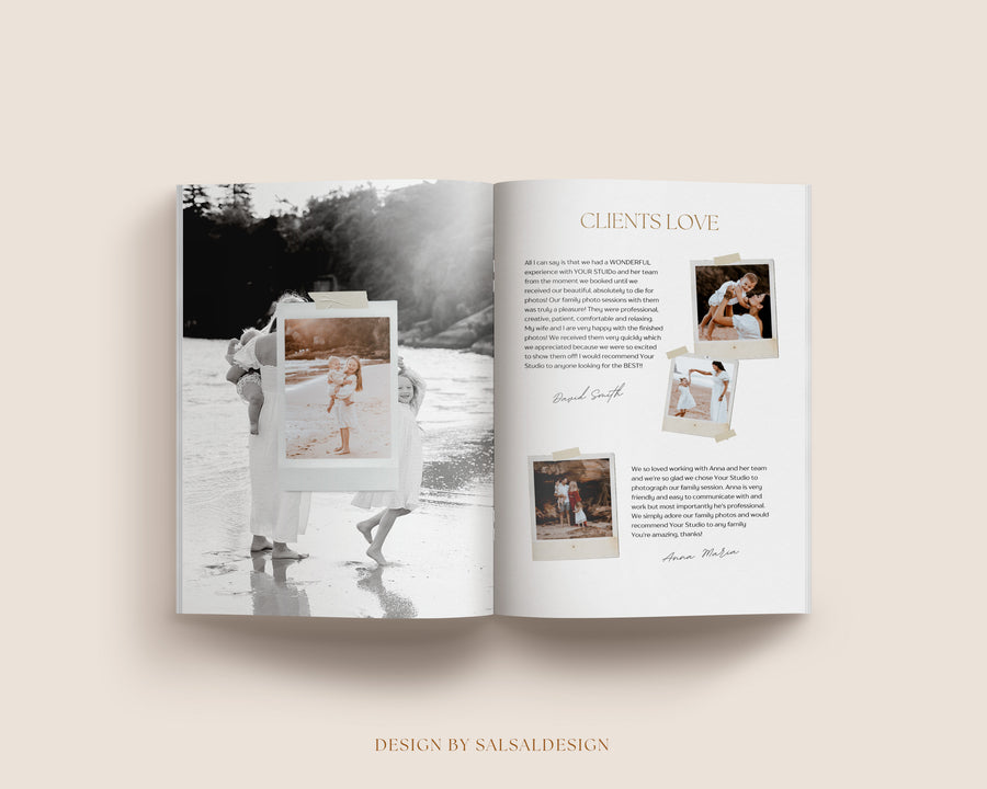 CANVA Family Photography style Guide magazine Template, Pre-written Family Session Welcome Guide Template, Photoshop price list CANVA template - MG043