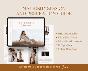 Maternity Session Style Guide Canva & Photoshop Template, Photography What to Wear, Maternity Session, Maternity Session Preparation - MG049