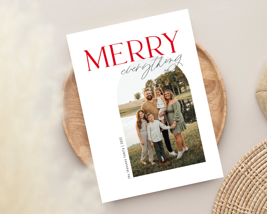 Editable Christmas Canva & Photoshop Card Template, Christmas Editable Card, Christmas Printable Card, Christmas Editable Photo Card - CD448