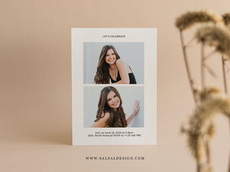 Class Of 2025 Graduation Announcement Card Template - G465