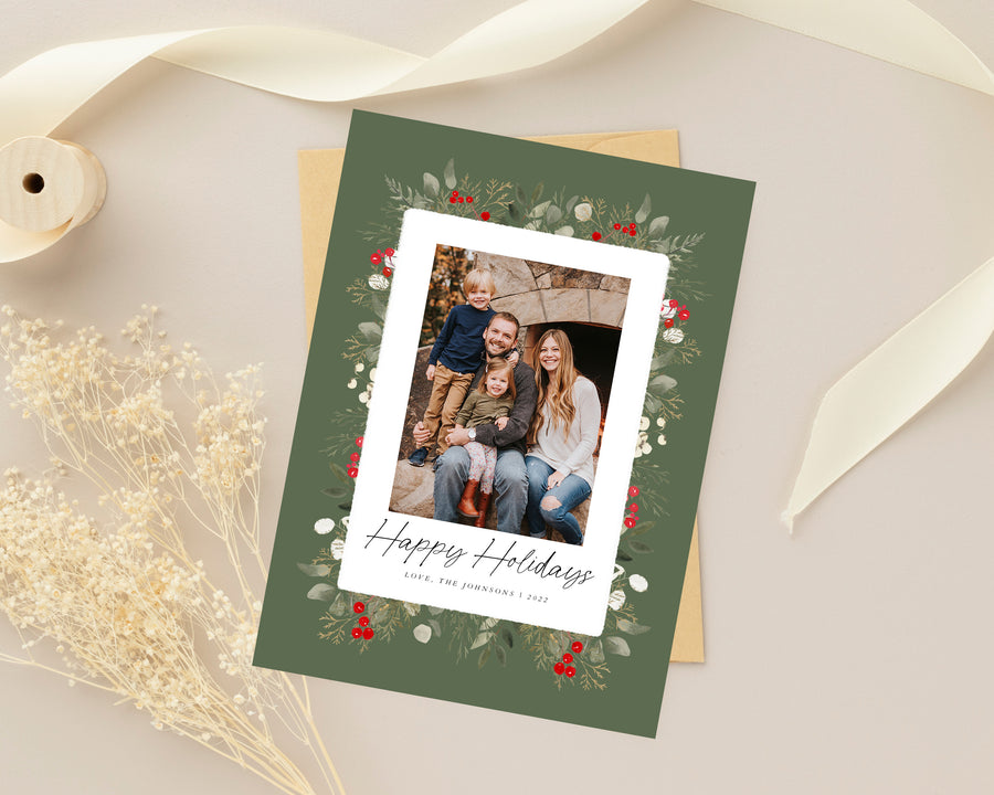 Christmas Card Template, Photoshop & Canva Template, Editable Holiday Card Template,Greeting Card, Christmas Photo Card, Merry Christmas - CD461