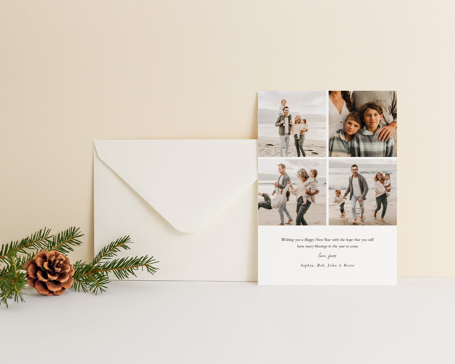 Printable Christmas Card Template, Family Merry Christmas Photo Card Canva Template, 5x7 Holiday Card, Photoshop Holiday Photo Card Template - CD495