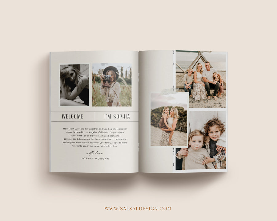 CANVA Family Photography style Guide magazine Template, Pre-written Family Session Welcome Guide Template, Photoshop price list CANVA template - MG070