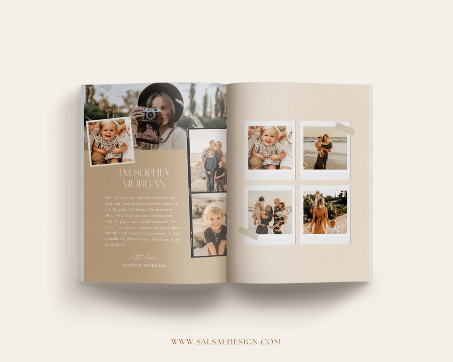 CANVA Family Photography style Guide magazine Template, Pre-written Family Session Welcome Guide Template, Photoshop price list CANVA template - MG065