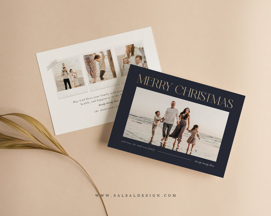 Merry Christmas Card Template, Editable Christmas photo Card Canva Template, Photoshop Happy Holiday Card Template, Holiday Photo Card 5x7 - CD467